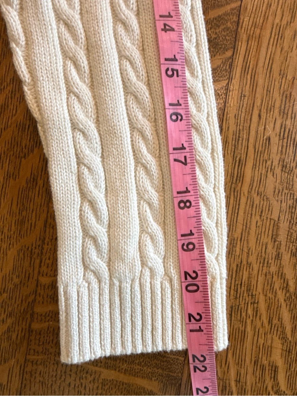 Prince Cream Cable Knit Cardigan with Red & Blue Stripe Trim - Picture 9 of 13